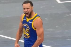 勇士惊险拿下胜利 狂轰49分的库里激情怒吼